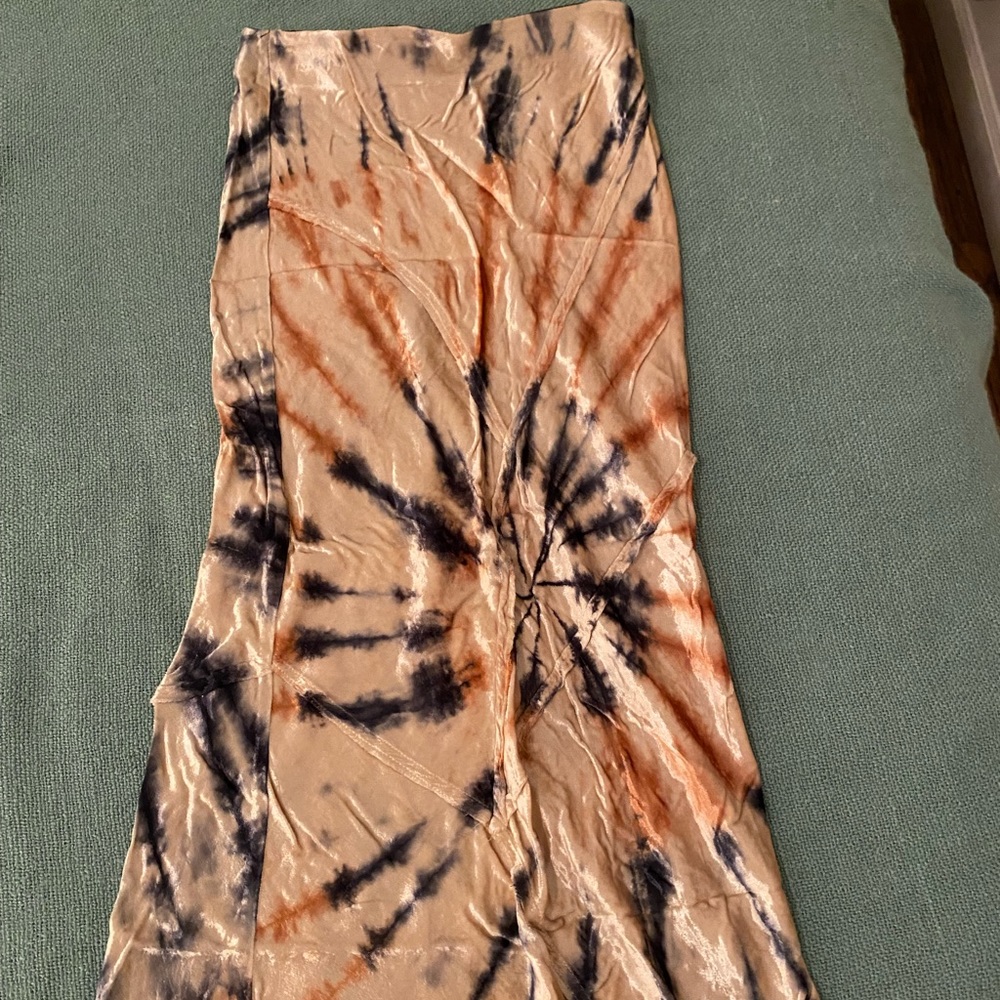 Free People Velvet Tie Dye Midi Skirt